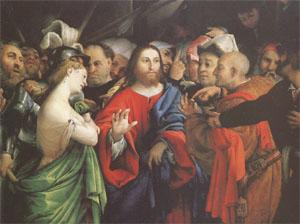 Lorenzo Lotto Christ and the Woman Taken in Adultery (mk05 China oil painting art